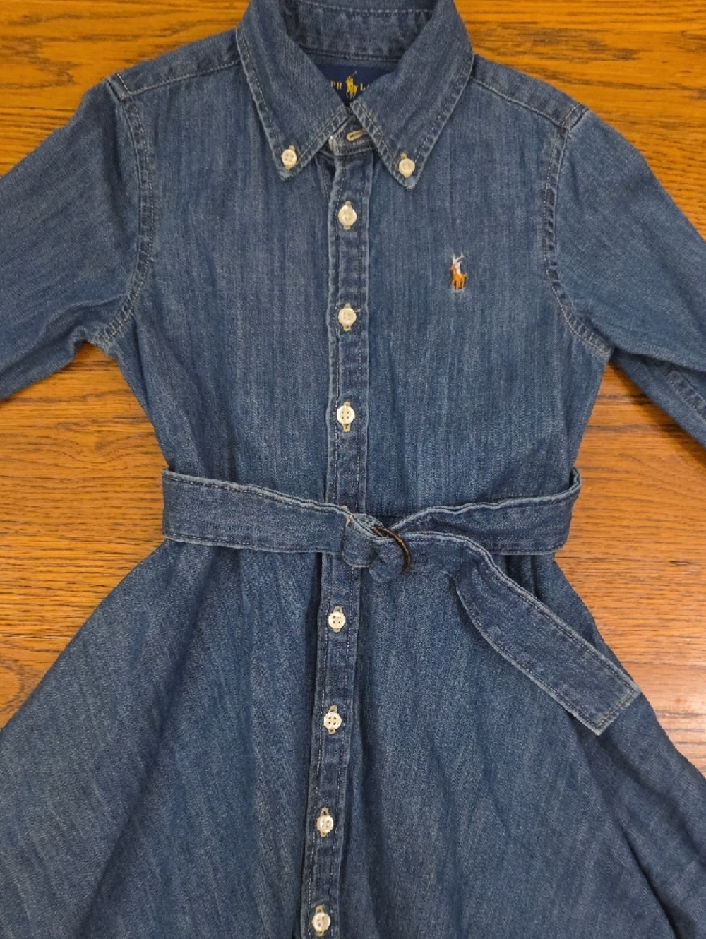 Ralph Lauren Navy Label Denim Shirt - Yellow Logo - Picture 3 of 7
